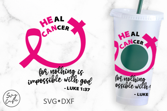 24OZ VENTI COLD CUP HEAL CANCER Graphics & Crafts