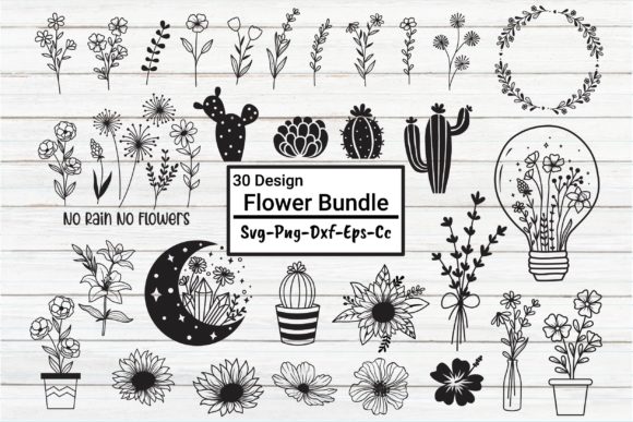 30 Flower Svg Bundle Flower Wildflower