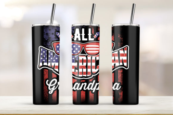 All American Grandpa 20oz Skinny Tumbler Graphics