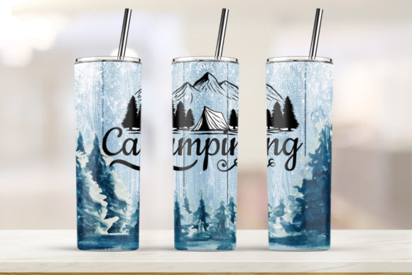 Camping Tumbler 20oz Skinny Tumbler: Graphics & Print Templates
