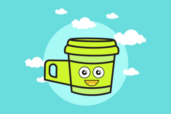 Coffee Cup Breakfast Kawaii Circle Cloud Graphics