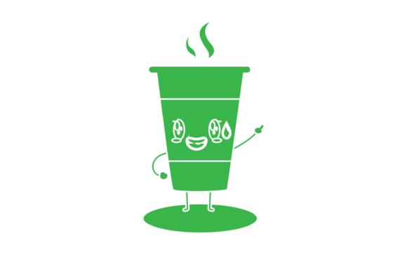 Coffee Cup Cold Break Green Icon Graphics
