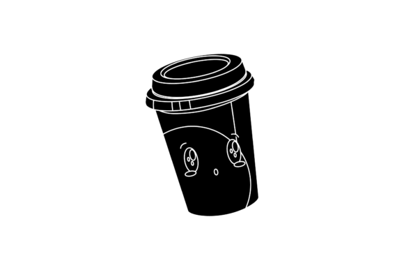 Coffee Cup Cold Kawaii Black Style Graphics Freebies