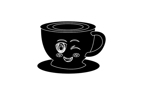 Coffee Cup Sweet Kawaii Black Icon Graphics
