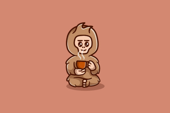 Cute Bigfoot with a Cup of Coffee: Graphics for Creative Projects