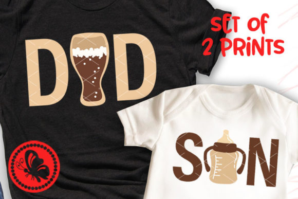 Dad Beer Son Cup of Milk Family Graphics