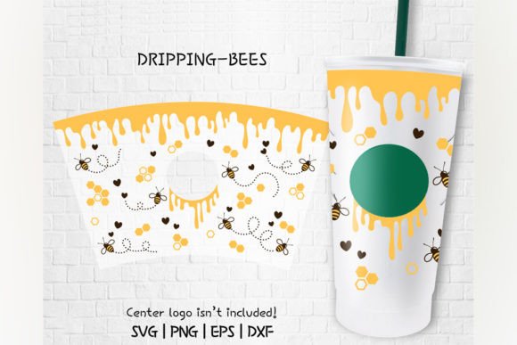 Dripping Bee Venti Cold Cup 24 Oz. Graphics and Crafts