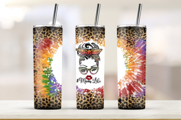 Mom Tie Dye 20oz Skinny Tumbler Graphics