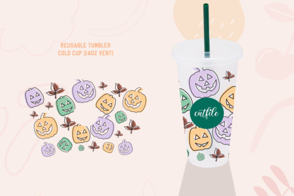 Seamless Full Wrap Halloween Pumpkin Svg for Crafts and Graphics