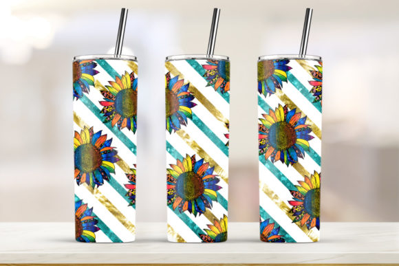 Sunflower Color 20oz Skinny Tumbler: Graphics for Print Templates