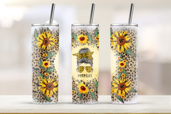 Sunflower Mom 20oz Skinny Tumbler: Graphics for Print Templates