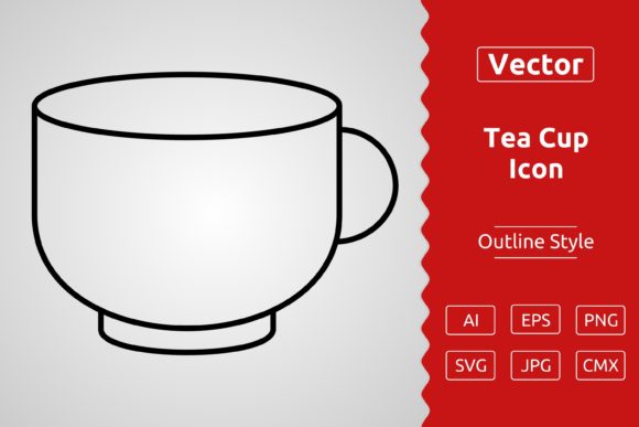Vector Tea Cup Outline Icon Design Graphics Freebies